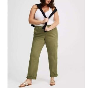 Torrid Green Relaxed Weekender Cargo Drawstring Pants Size 2X Short